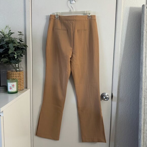 🦋 NEW JASON WU Business Casual Camel Tan Brown Pants Slit Bootcut Medium NWT - Picture 7 of 9
